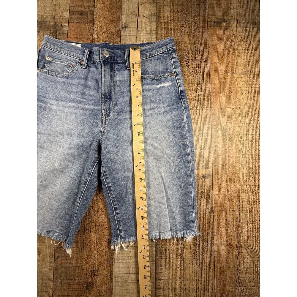 LOT OF 2 GAP Bermuda Shorts Women's 29/8T High Rise Denim White Blue Jean - Picture 10 of 15